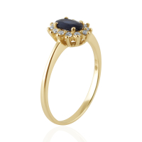 Blue Sapphire with diamond Ring model R11846